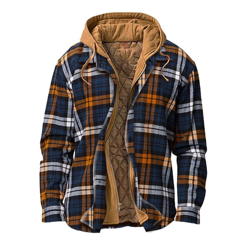 xiangtuibao - Mens Winter Plaid Thick Casual Jacket