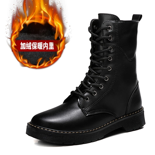 Ankle Boots Men  Spring&Autumn Fashion Casual Boots Male Punk Style Shoe Men Lace-up Casual Botas Motorcycle Unisex Boots