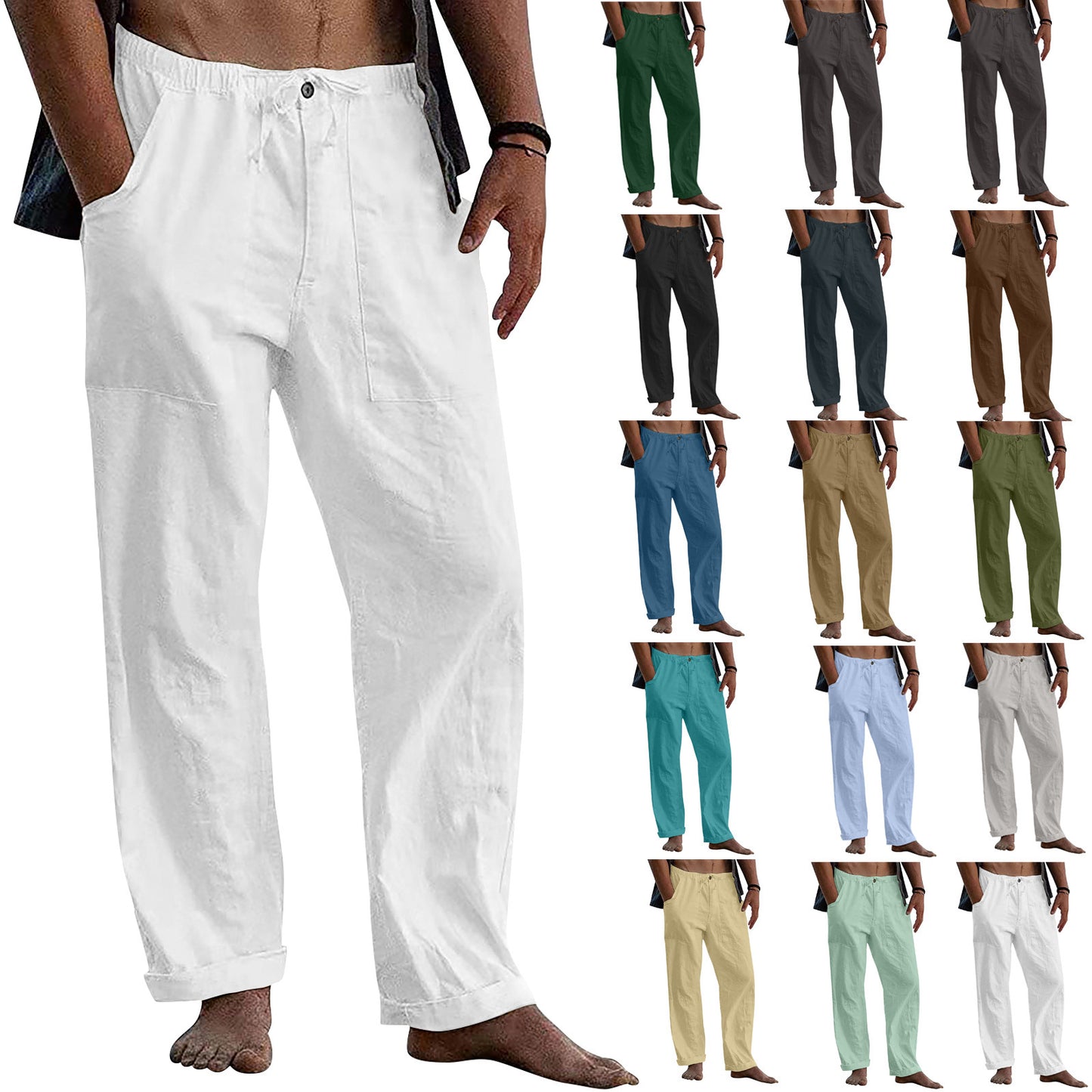 xiangtuibao - Men's Outdoor Cotton Linen Casual Pants