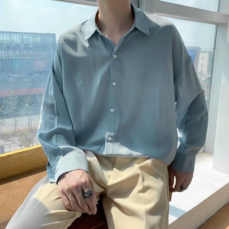 xiangtuibao -  New Men's Sets Fashion Casual Solid Shirt Pullover Button Linen Cotton Comfortable Daily Top Long Sleeve Shirt Set A82