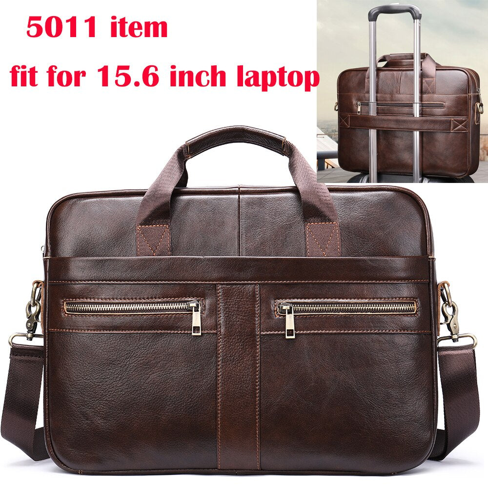Westal handbag leather men laptop bag document bag A4 business briefcase male for lawyer