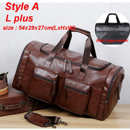 Men Quality Leather Travel Bags Carry on Luggage Bag Men Duffel Bags Handbag Casual Traveling Tote Large Weekend Bag Hot XA631ZC