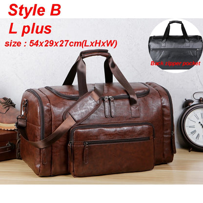 Men Quality Leather Travel Bags Carry on Luggage Bag Men Duffel Bags Handbag Casual Traveling Tote Large Weekend Bag Hot XA631ZC