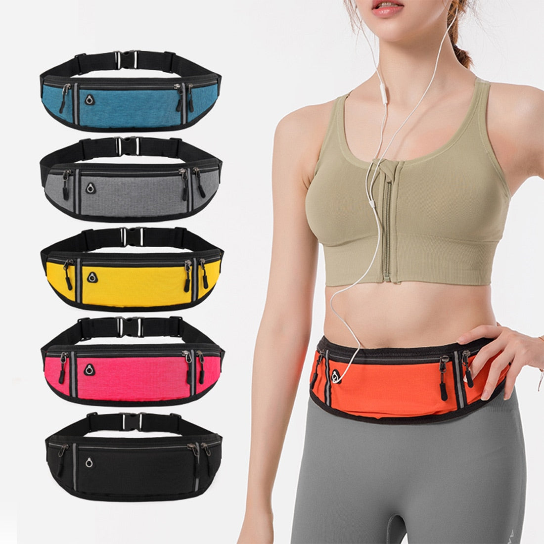 Men Women Professional Running Waist Bag Sports Belt Pouch Mobile Phone Case Hidden Pouch Gym Sport Bags Running Belt Waist Pack