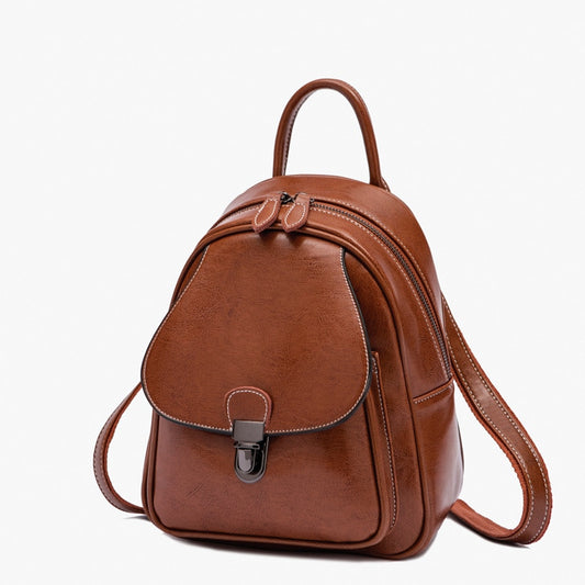 Women Backpack Knapsack Small Satchel School Bag Fashion Design Casual Female Genuine Leather Travel Daypack Rucksack