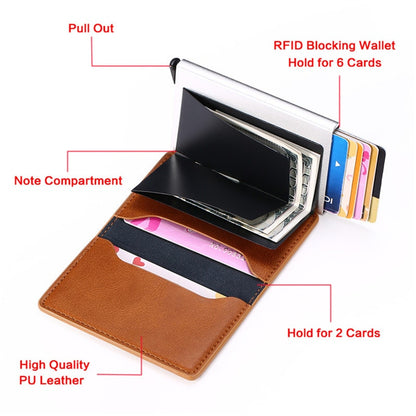 Dropshipping Man Women Smart Wallet Business Card Holder Rfid Wallet Aluminum Metal Credit Business Mini Card Wallet