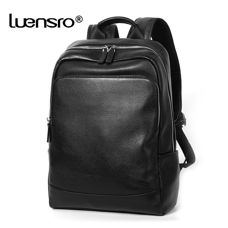 100% Genuine Leather Backpack Men Fashion Large Capacity Shoolbag For Teenager Cowhide Leather Laptop Backpack Men Notebook Bag