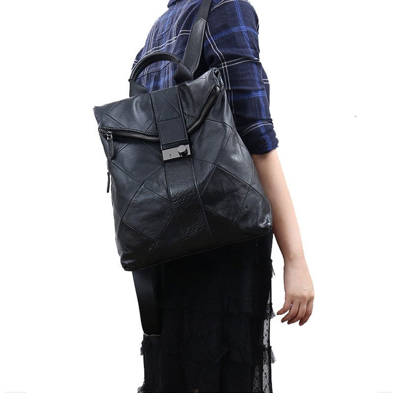 Leather Anti Theft Women Backpack Outdoor Travel Bag Large Capactiy Girl&#39;s Schoolbag Daily Knapsack Mochila Feminina Sac A Dos