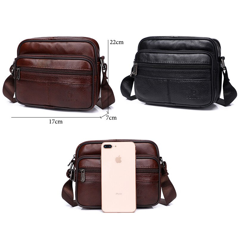 Men&#39;s Shoulder bag Messenger Bags Genuine Leather Flap Crossbody Handbag Male Leather Shoulder Bags Large Capacity ZZNICK