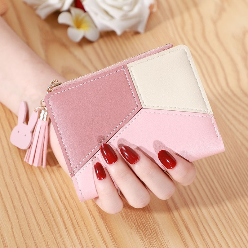 Fashion Women&#39;s Pu Leather Long Wallets Sequins Patchwork Glitter Wallet Coin Purse Female Wallets Girls Gifts Wholesale