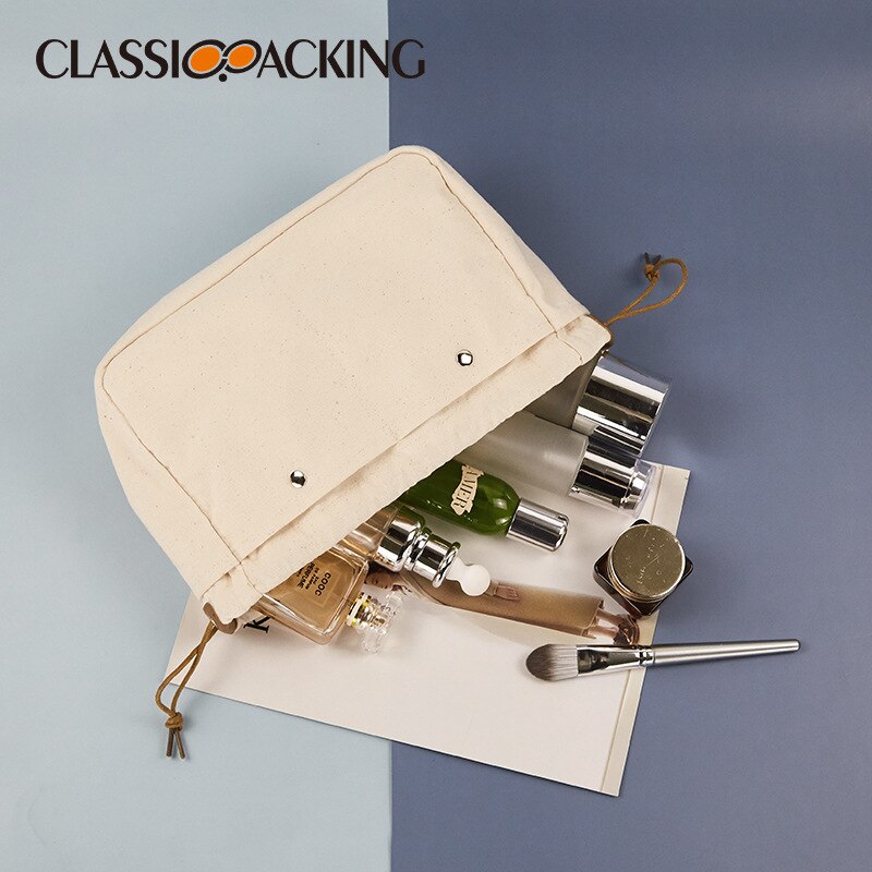 New Japanese Simple Style Cosmetic Bag Women Canvas Bag Drawstring Large-capacity Makeup Bag Easy Organizer Make Up Pouch Women