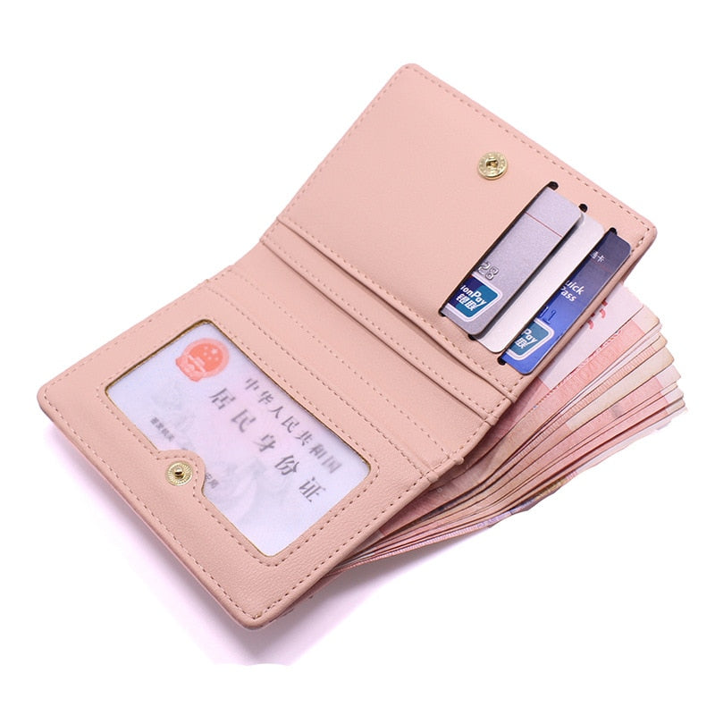 New Ladies Wallet Short Student Fashion Coin Purse Soft Leather Thin Wallet Women Long Pu Monederos Para Mujer Carteira