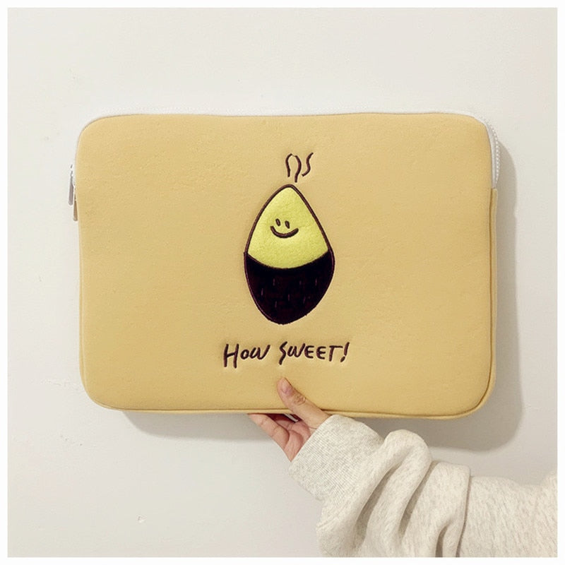 Ins Avocado Korean Laptop Tablet Sleeve Case For Mac Ipad Pro 9.7 10.5 11 13 13.3 14.5 15 inch Japanese IPad Bag Pouch