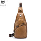 BULLCAPTAIN Leather Chest Bag Men&#39;s Casual Messenger Bag Fashion Men&#39;s Chest Bag Large Capacity Business Chest Bags