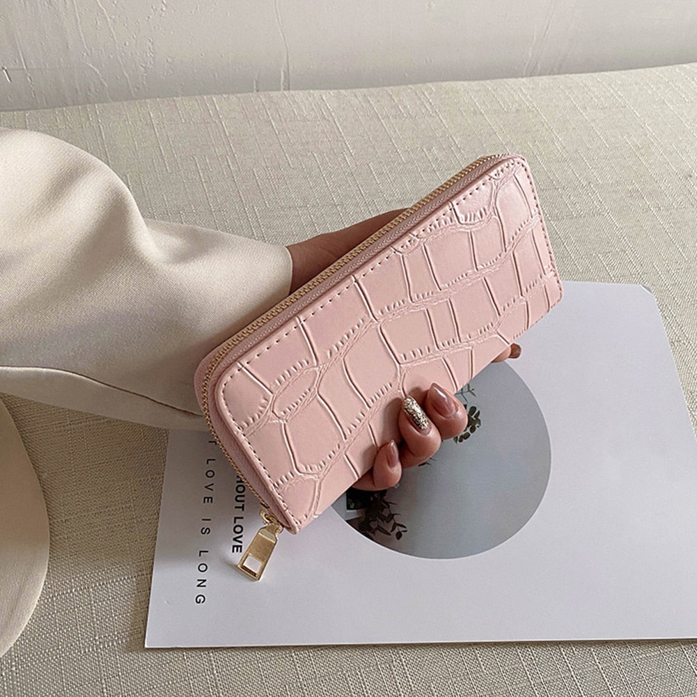 Alligator Pattern Women Long Wallet Soft Pu Leather Party Clutch Double Layer Wallet Female Coin Purses Credit Card Holder