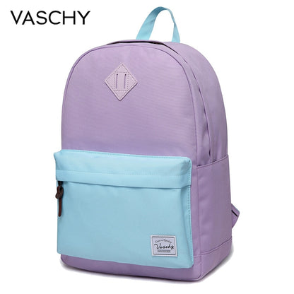 Backpack for Men and Women VASCHY Unisex Classic Water Resistant Rucksack School Backpack 15.6Inch Laptop for TeenageR