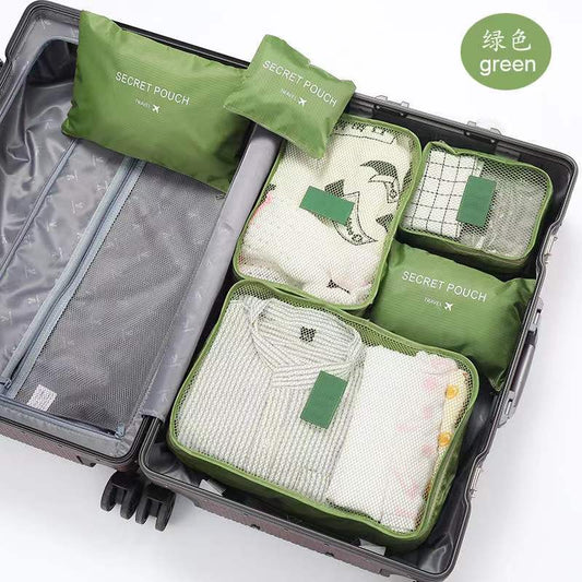 Travel storage 6-piece storage bag underwear shoes 6 storage bag Oxford waterproof cloth luggage storage and distribution