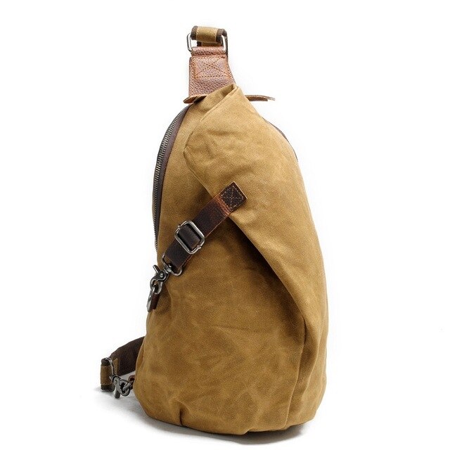 Anti Theft Chest Bag Vintage Canvas Men Shoulder Bag Leisure Crossbody School Bags Hobo Style Small Youth Waterproof Travel Bags