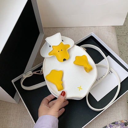 Women Duck Shape Bag Contrast Color Crossbody Female Soft PU Leather Shoulder Bag Girls Cute Cartoon Duck Handbags And Purses