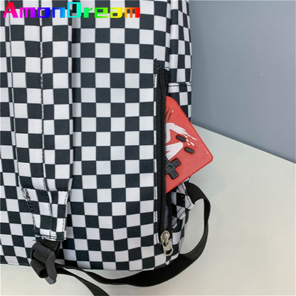 Fashion Plaid Women Backpack Waterproof Oxford School Backpacks Shoulder Bags for Women New Light Travel Bag for Girls Back Pack