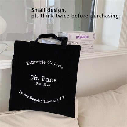 Women Canvas Shoulder Bag Paris Letters Print Shopping Bag Eco Cotton Linen Shopper Bags Cloth Fabric Handbag Tote For Girls