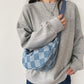 Casual Simplicity Large Shoulder Bags Women Canvas High Capacity Shopping Bag Crossed Body Plaid Denim Bag Women Messenger Bag
