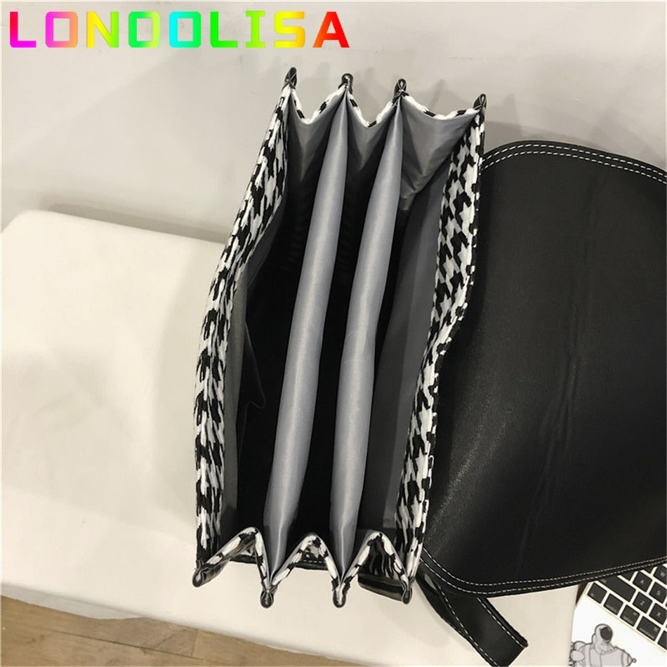 Korean Style Women's Backpack Fashion INS 3 Layers Houndstooth Back Pack Bags for Girls Luxury Lattice Female Shoulder Bag