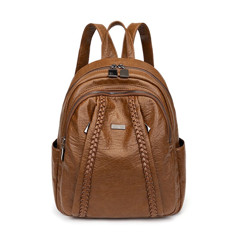 Backpack Women New Korean Style Trendy Wild Fashion Large Capacity Soft Leather Ladies Backpacks Girl Student Travel Bag
