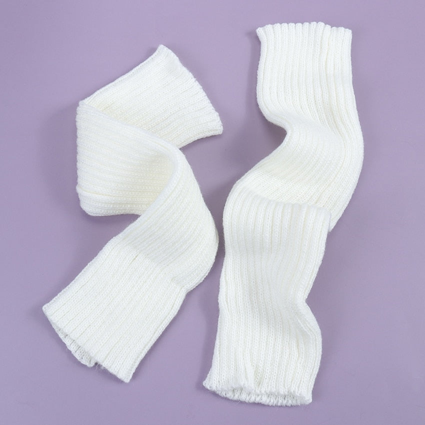 Women Lengthen Japanese Sweet Girl Leg Warmers Knitted Foot Cover Women Autumn Winter Leg Warmer Socks Heap Heap Socks