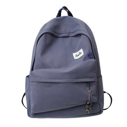 Fashion Solid Color Canvas Backpack Men Black Laptop Backpacks Teenage Girls School Bag College Women Bookbag Unisex Rucksack