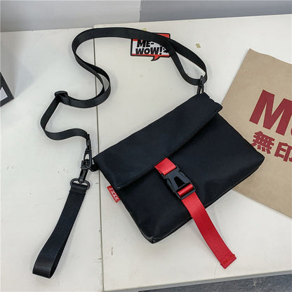 Men Crossbody Bags Nylon Fashion Streetwear Students Black Flap-bag Casual Harajuku Shoulder Bag Korean Style Ulzzang Ins Chic