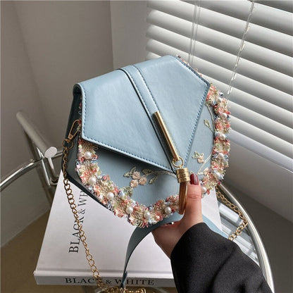 Women Shoulder Bags Embroidery Tassel Cross Body Chinese Style Fashion Retro Chain Bag Womens Elegant Sweet Ins Messenger Chic