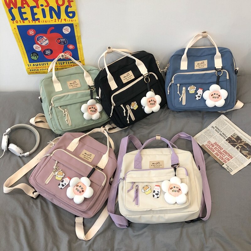 Fashionable Girl multi-function Waterproof Nylon Backpack Korean Style Students Small Schoolbag Japanese Women Casual Travel bag