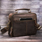 Crazy Horse Leather Fashion Casual Business Briefcase Bag For Men Messenger Bag Male Document Tote Portfolio 7.9 inch Handbag