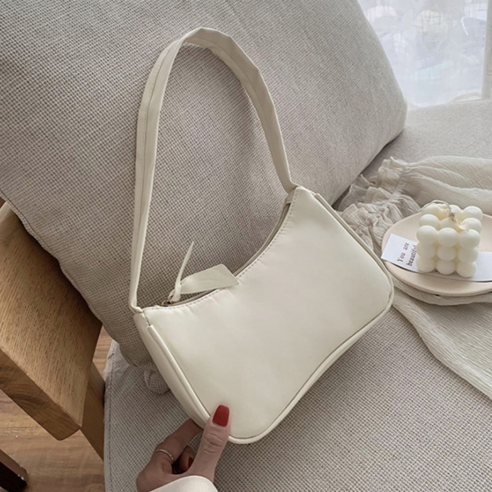 Handle Bag Women Retro Handbag PU Leather Shoulder Totes Underarm Vintage Top Handle Bag Female Small Subaxillary Bags Clutch