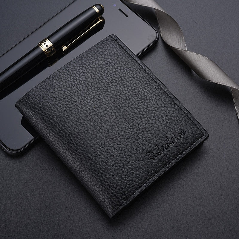 Men Business Leather Billfold Wallet Brand Luxury Short Slim Male Purses Money Credit Card Thin Hombre Billetera Portafoglio