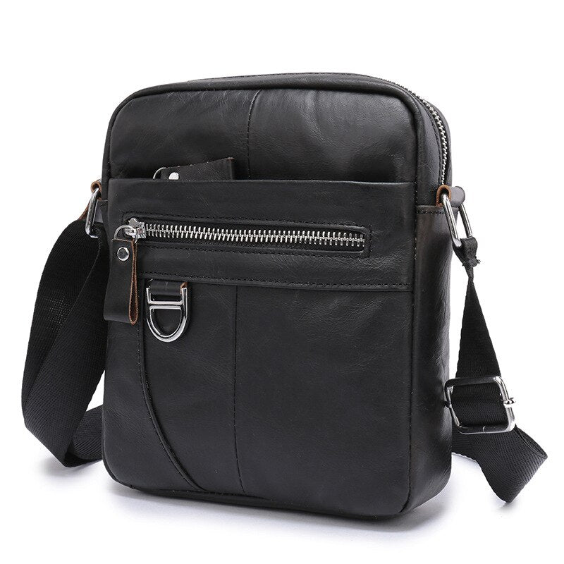 MJ Genuine Leather Men&#39;s Messenger Bags High Quality Small Crossbody Bag Cow Leather Casual Shoulder Handbag for Men