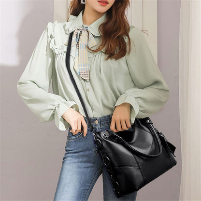 Women Bag Genuine Leather Women&#39;s Leather Handbags Luxury Lady Hand Bags With Purse Pocket Women Messenger Bag Big Tote Sac Bols