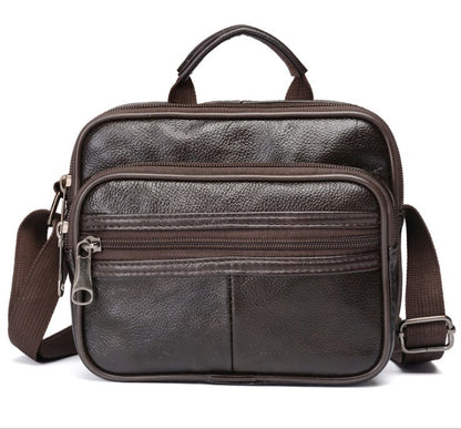 Leather Men&#39;s Messenger Bag Vintage Leather Male&#39;s Crossbody Bag Casual Business Men Big Bag Zipper Fashion Man Shoulder Bags