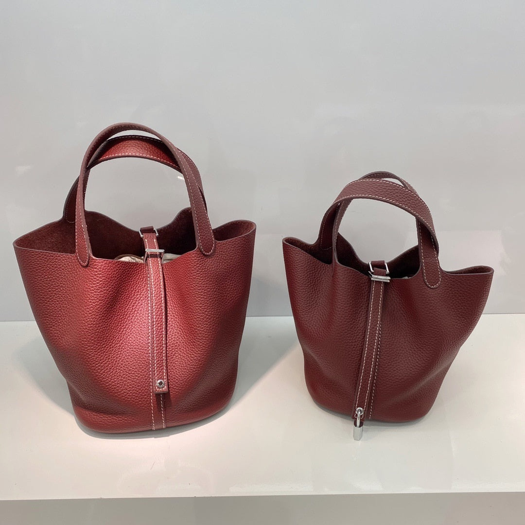 100% Genuine Leather Women Luxury Brand Handbags,Luxury Handbags Women Bags Designer Tote Bag Classical Soft Leather Bucket Bag