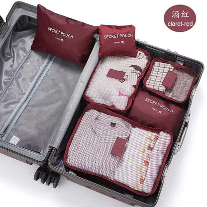 Travel storage 6-piece storage bag underwear shoes 6 storage bag Oxford waterproof cloth luggage storage and distribution