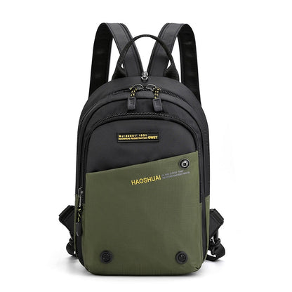 Men Nylon Rucksack Knapsack Messenger Cross Body Chest Pack Bags Military MultipurposeTravel Male Fashion Small Daypack Backpack