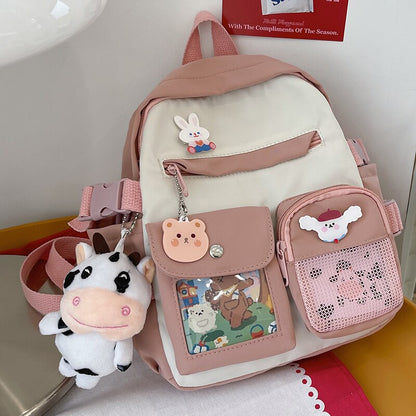 Summer Small Backpack Bag Women Cute Children&#39;s School Bags for Teenagers Female Ins Outing Dual-purpose Travel Backpacks Ladies