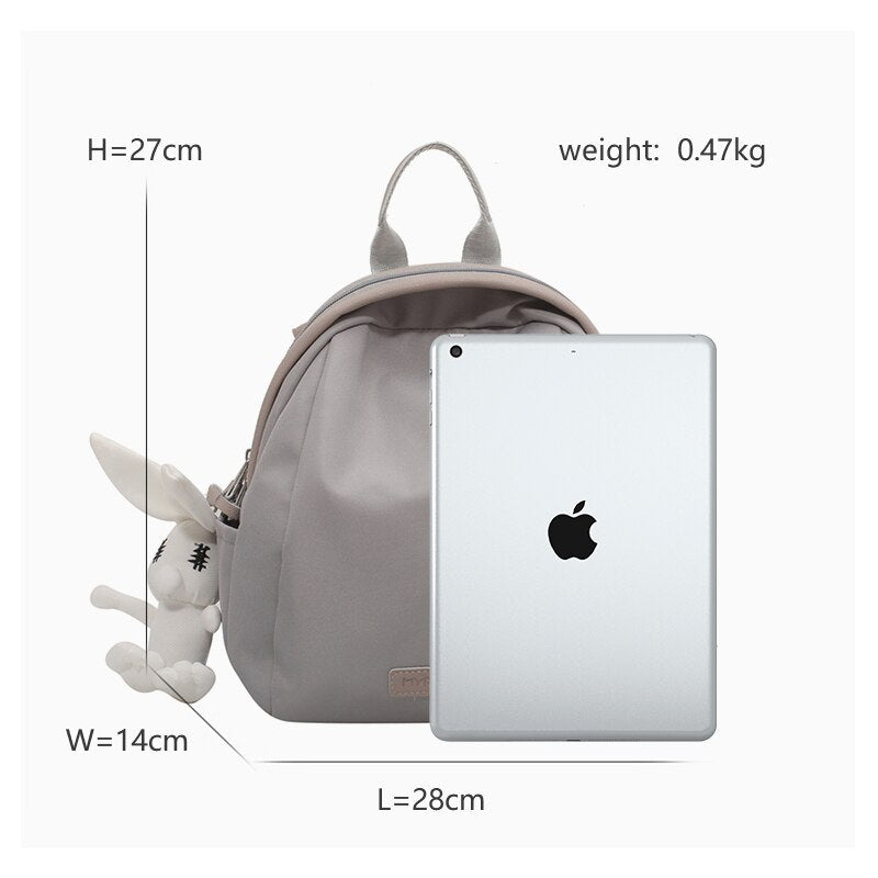 New Fashion Multifunctional Women&#39;s Backpack Korean Style Nylon Ladies Handbag Contrast Wide Shoulder Strap Shoulder Bag