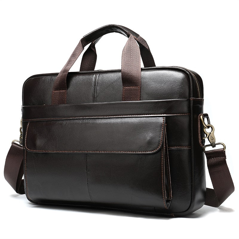 WESTAL Men&#39;s Briefcases Messenger Bag Men&#39;s Genuine Leather 14&#39;&#39; Laptop Bag Man Leather Office Business Bags for Document 8572