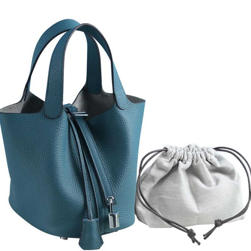 100% Genuine Leather Women Luxury Brand Handbags,Luxury Handbags Women Bags Designer Tote Bag Classical Soft Leather Bucket Bag