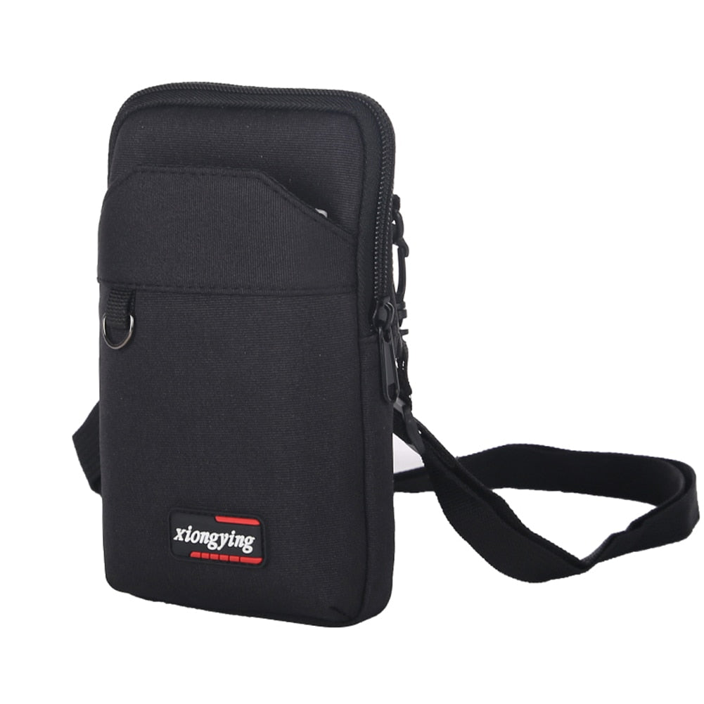 Men Shoulder Bags Pure Color Waterproof Nylon Cloth Sling Pack Messenger Bag Large Capacity Crossbody Bags for Casual Business