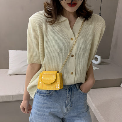 Mini Small Square Flap Bag Brand Fashion New Quality PU Leather Women&#39;s Handbag Crocodile Pattern Chain Shoulder Messenger Bags