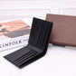 Cowhide Woven Short Wallet Men&#39;s New Fashion Simple Four-Grid Multi Card Slot Wallet Luxury Brand Design Gift Box Packaging