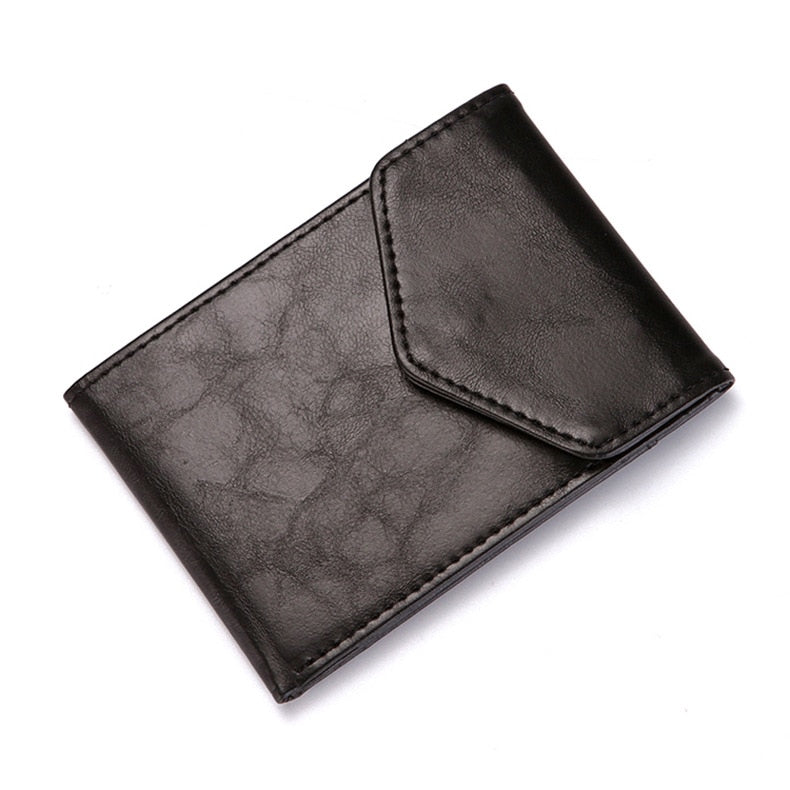 Fashion RFID Wallet Women Men Mini Ultrathin Leather Wallet Slim Wallet Coins Purse Credit ID &amp; Card Holders Card Cases